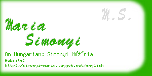 maria simonyi business card